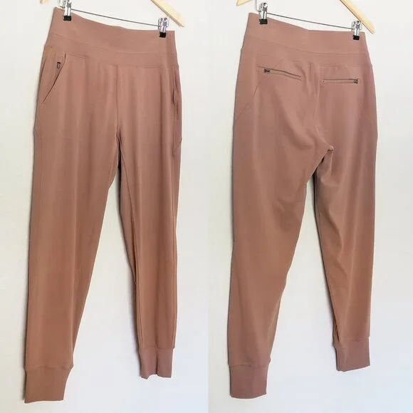 Athleta Venice High Rise Jogger Pants Rustic Beige Brown M Tall $98 Athleisure - Picture 4 of 14